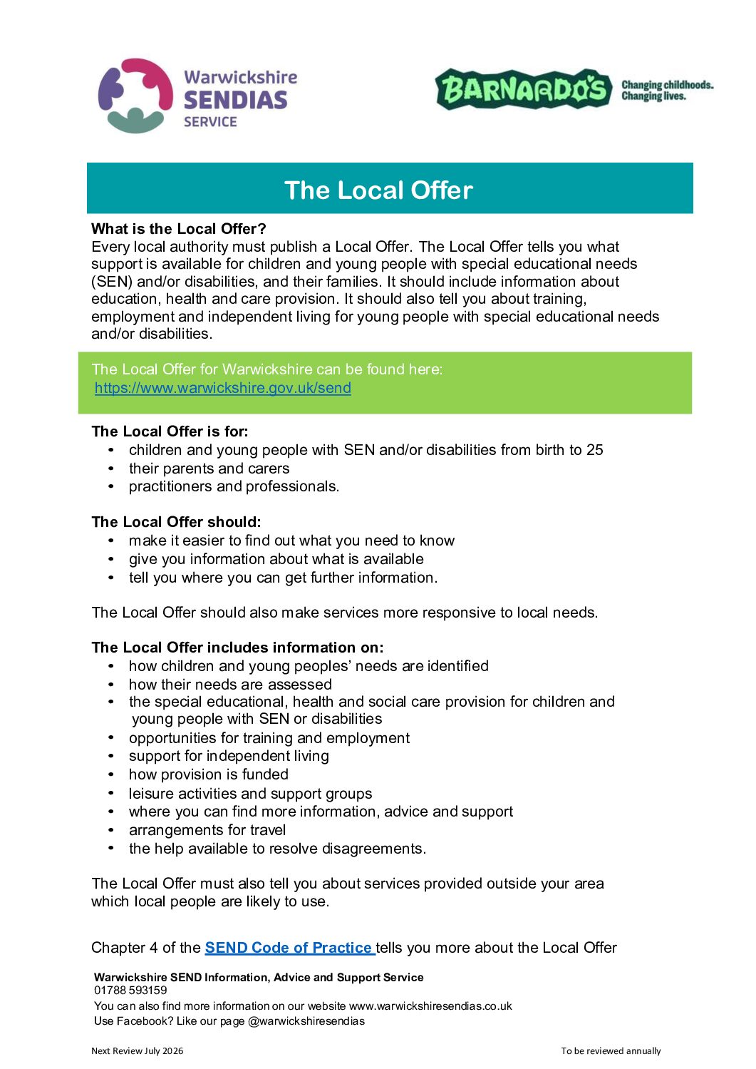Local Offer - Warwickshire